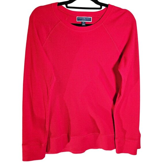 Karen Scott Sport Womens Red Waffle Knit Long Sleeve Pullover Size M Soft & Brea - Picture 2 of 15